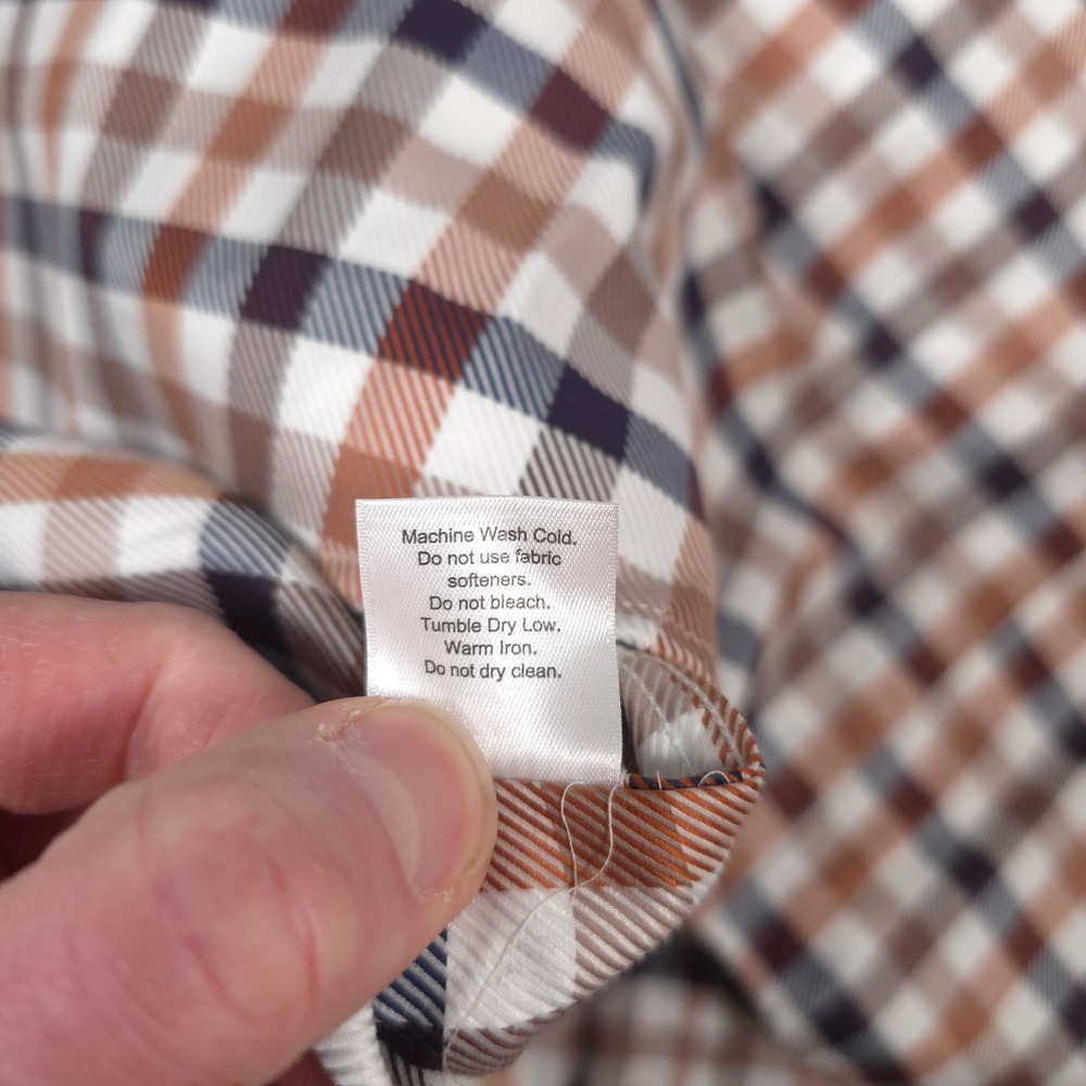 Johnston & Murphy Shirt Mens XL Plaid XC4 Extreme Comfort Flip Cuff Button Up - Picture 9 of 11